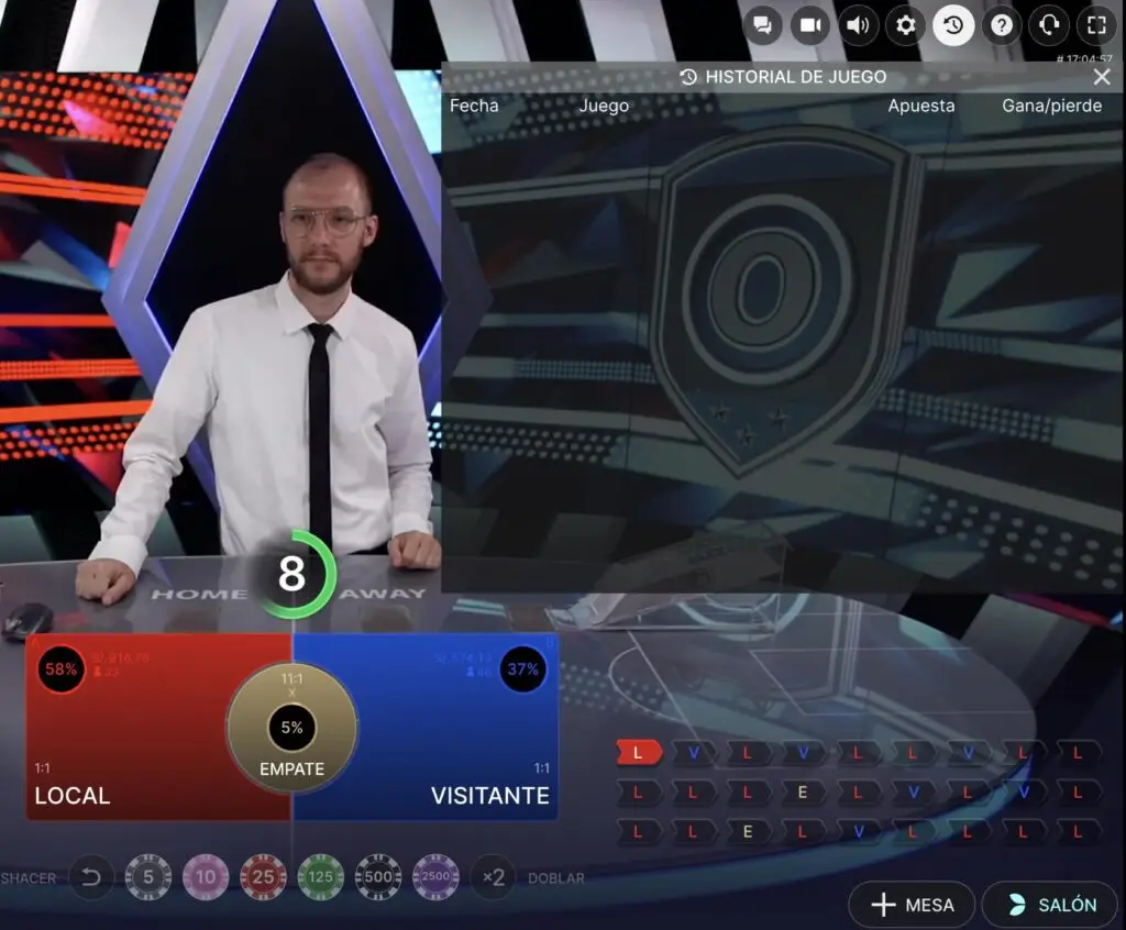 historial de juego en football studio