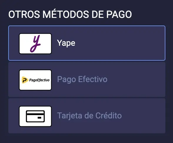 metodos de pago en caliente peru