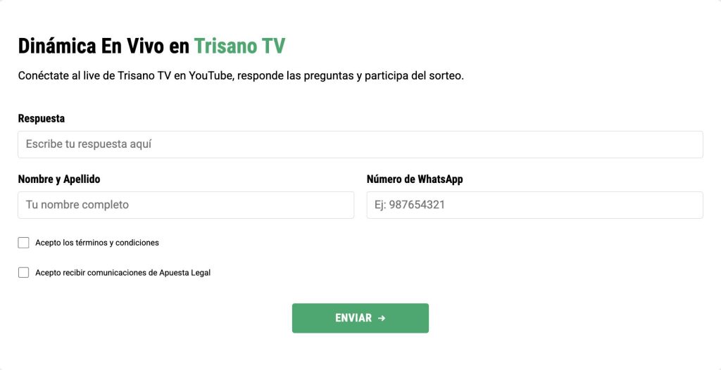 formulario participacion sorteo