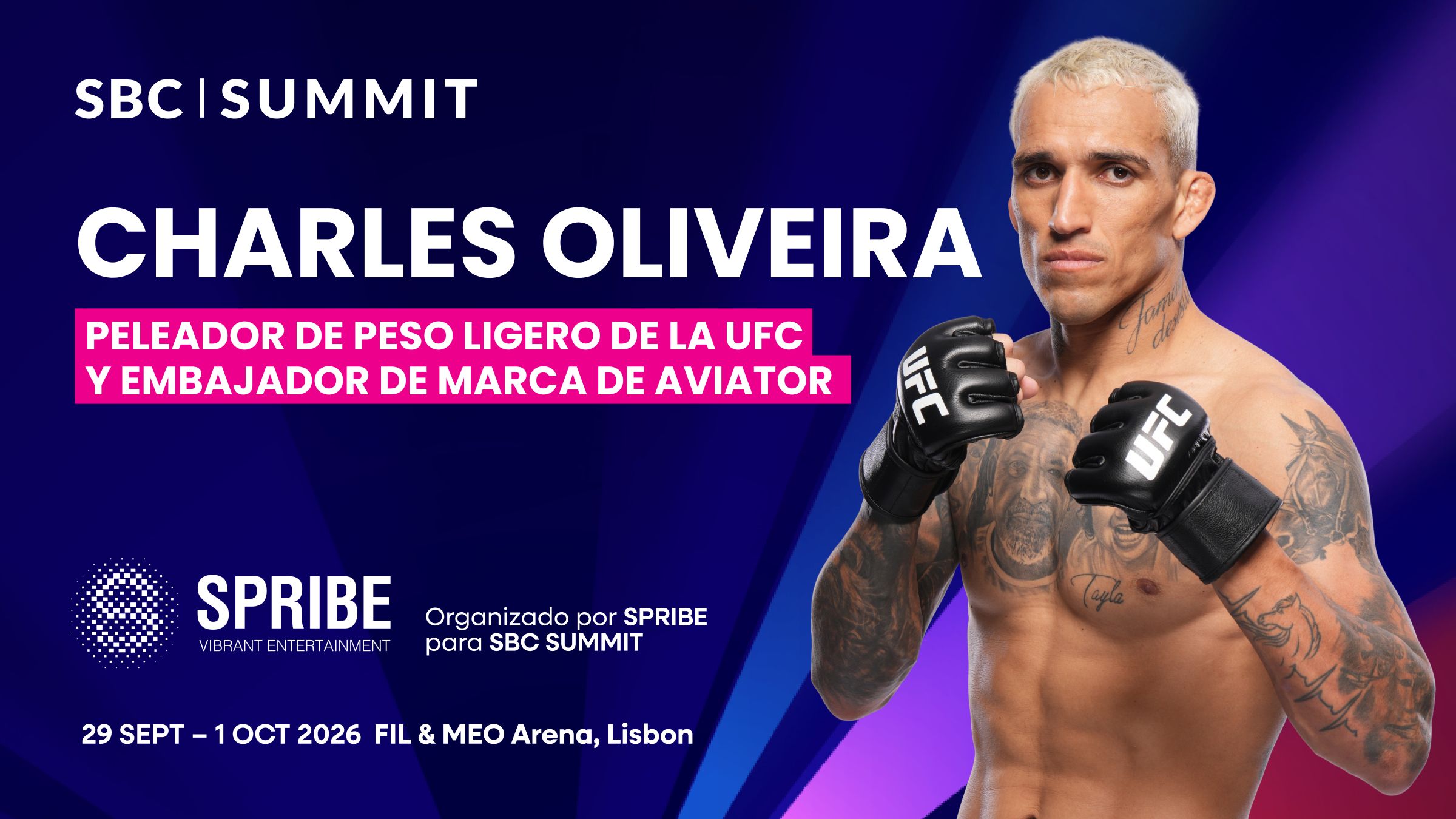 El Campeón de UFC Charles Oliveira Subirá al Super Stage de SBC Summit 2026